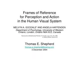 Frames of Reference for Perception and Action in the Human Visual System