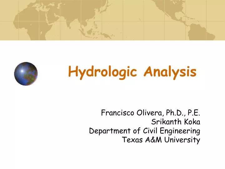 hydrologic analysis