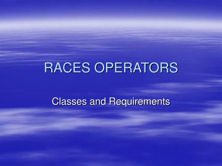 races operators