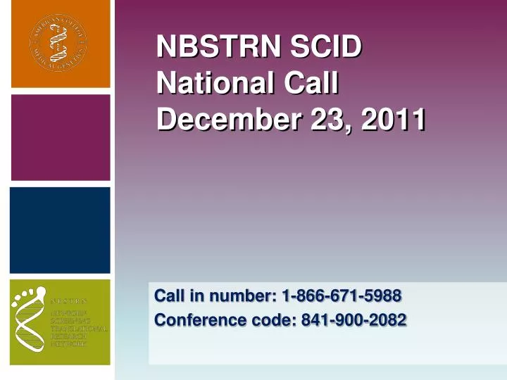 nbstrn scid national call december 23 2011