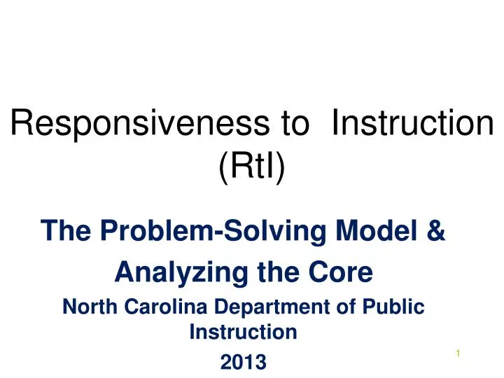 responsiveness to instruction rti