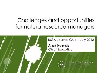 Challenges and opportunities for natural resource managers