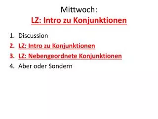 mittwoch lz intro zu konjunktionen