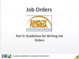Job Orders