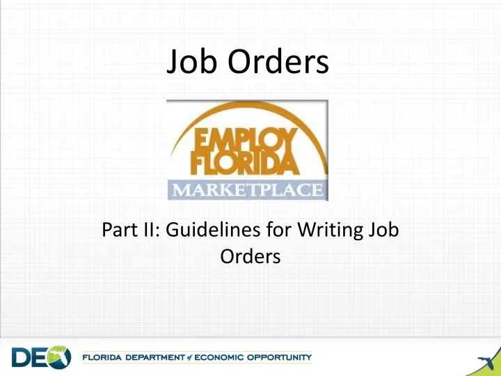 job orders