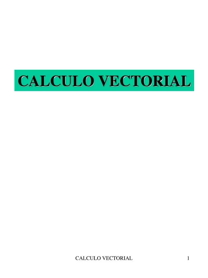 calculo vectorial