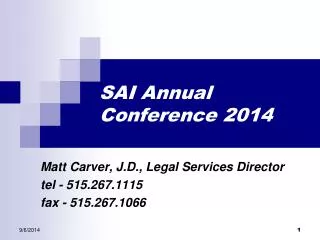 SAI Annual Conference 2014