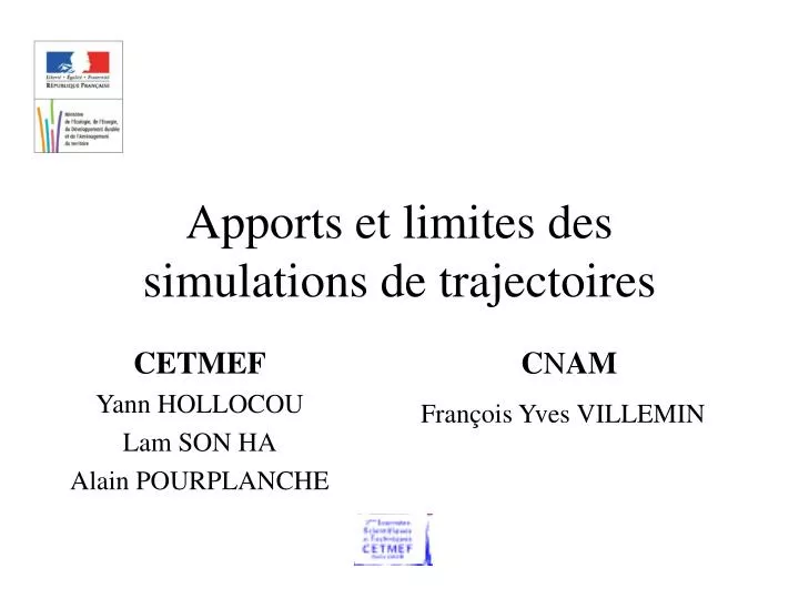 apports et limites des simulations de trajectoires
