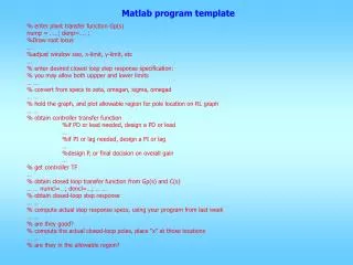 Matlab program template