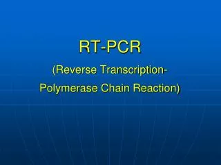 rt pcr reverse transcription polymerase chain reaction