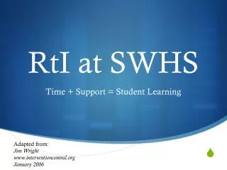 RtI at SWHS