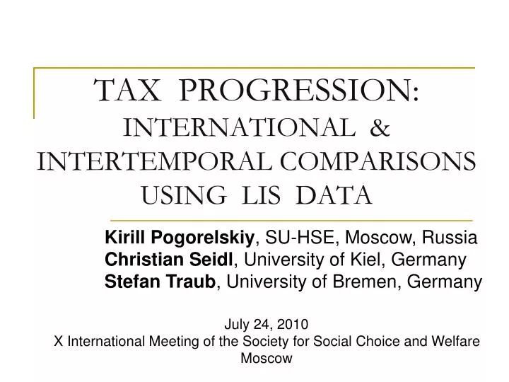 tax progression international intertemporal comparisons using lis data