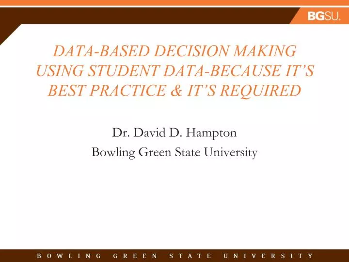 data based decision making using student data because it s best practice it s required