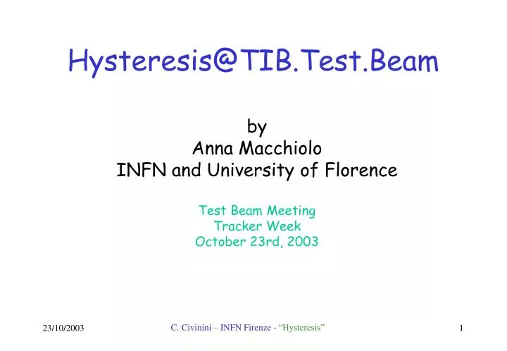 hysteresis@tib test beam