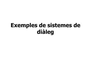exemples de sistemes de di leg