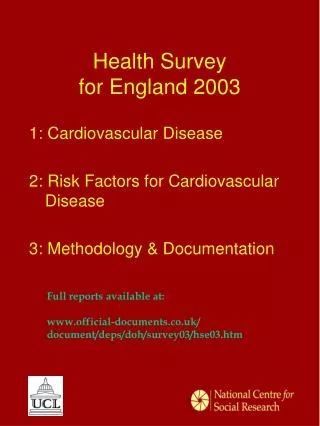 Health Survey for England 2003