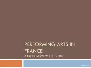 Performing arts in France a brief overview in figures