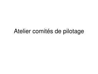 atelier comit s de pilotage