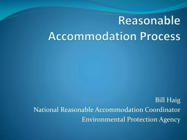reasonable accommodation process