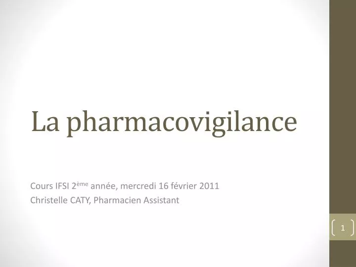 la pharmacovigilance