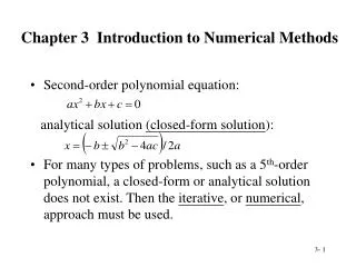 Chapter 3 Introduction to Numerical Methods