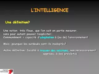 l intelligence