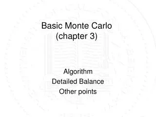 Basic Monte Carlo (chapter 3)