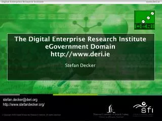 The Digital Enterprise Research Institute eGovernment Domain deri.ie