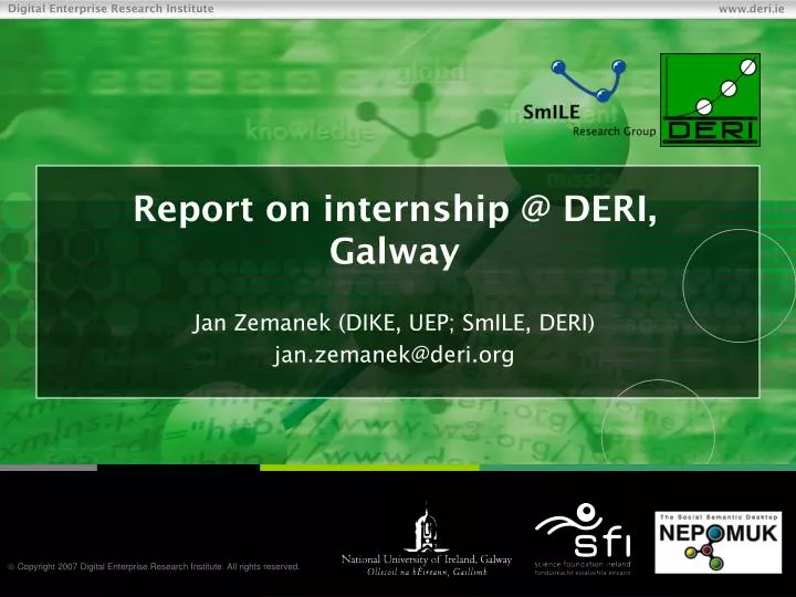 report on internship @ deri galway