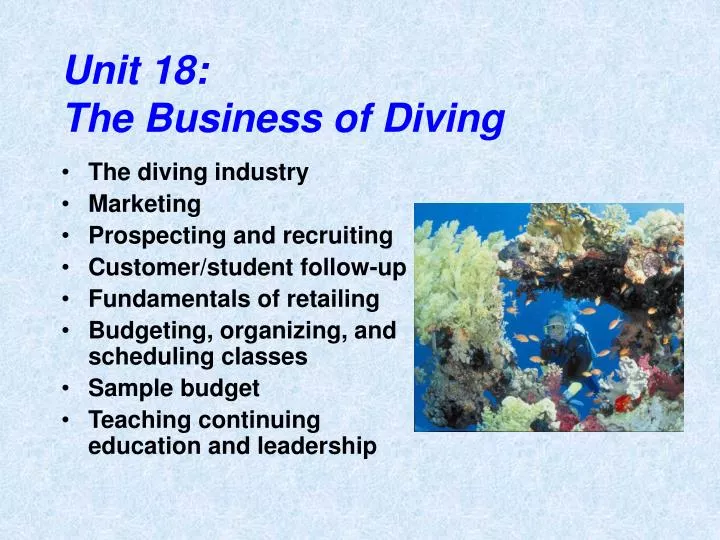 unit 18 the business of diving