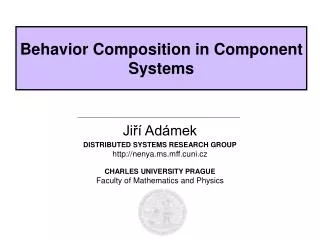 Behavior Composition in Component Systems