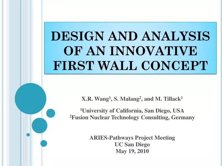 design and analysis of an innovative first wall concept