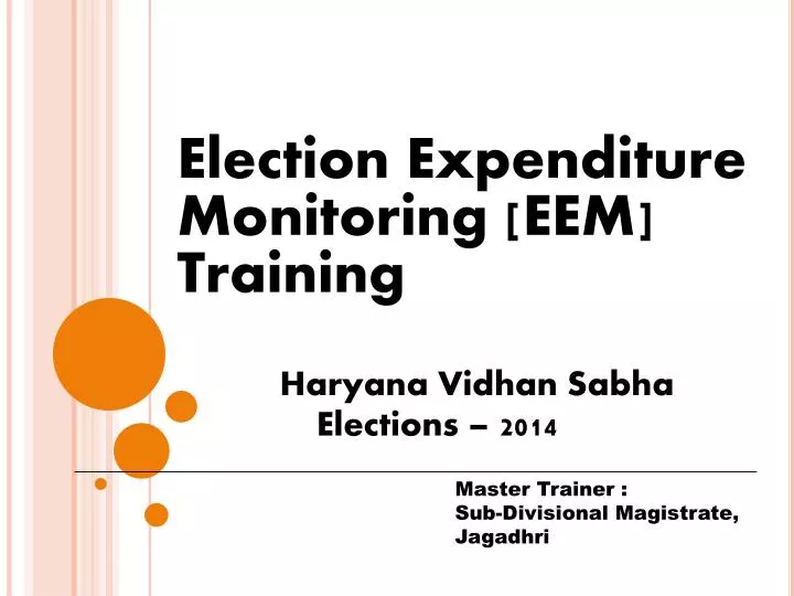 election expenditure monitoring eem training haryana vidhan sabha elections 2014