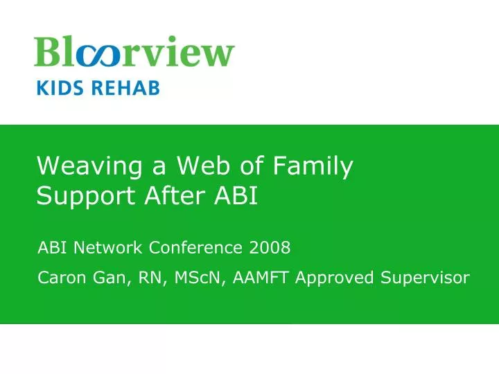 weaving a web of family support after abi