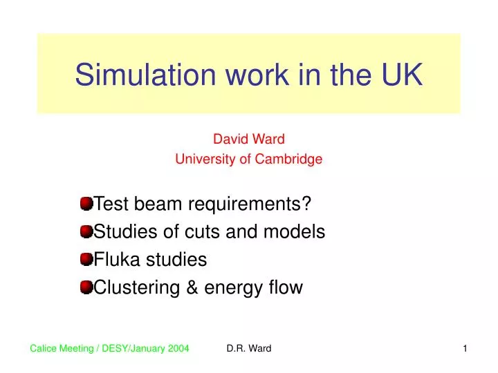 simulation work in the uk