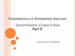Fundamentals of Engineering Analysis