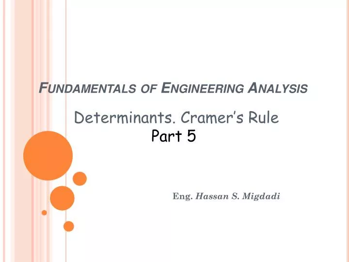 fundamentals of engineering analysis