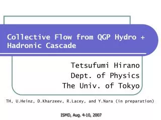 Collective Flow from QGP Hydro + Hadronic Cascade