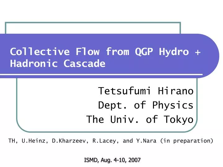 collective flow from qgp hydro hadronic cascade