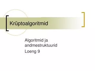kr ptoalgoritmid