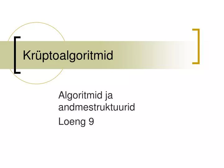 kr ptoalgoritmid