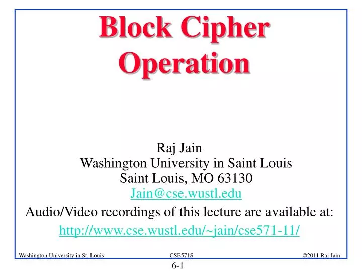 block cipher operation