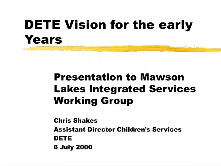 dete vision for the early years