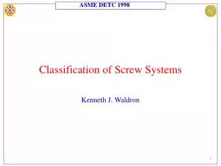 Classification of Screw Systems