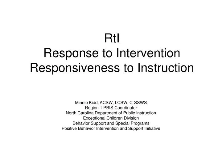 rti response to intervention responsiveness to instruction