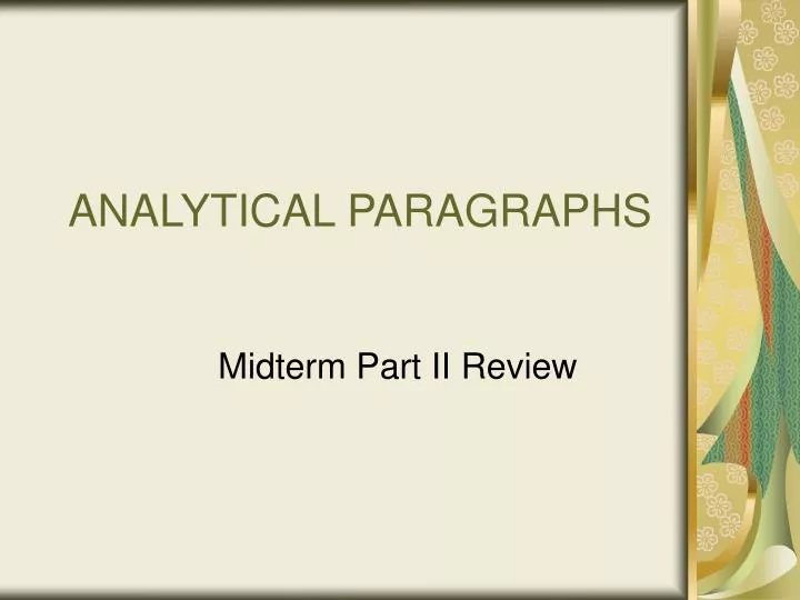 analytical paragraphs