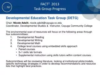 Developmental Education Task Group (DETG)