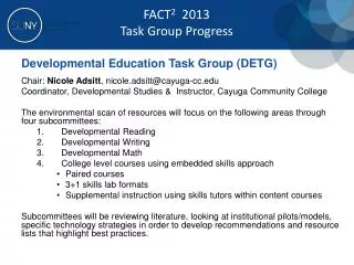 developmental education task group detg