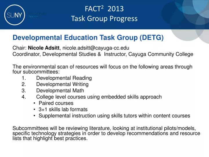 developmental education task group detg