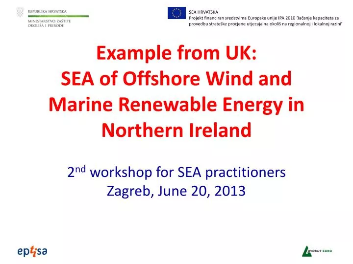 example from uk sea of offshore wind and marine renewable energy in northern ireland
